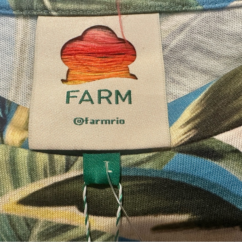 Farm Rio Anthurium Garden Blue Mini T-Shirt Dress - NWT - Picture 7 of 9